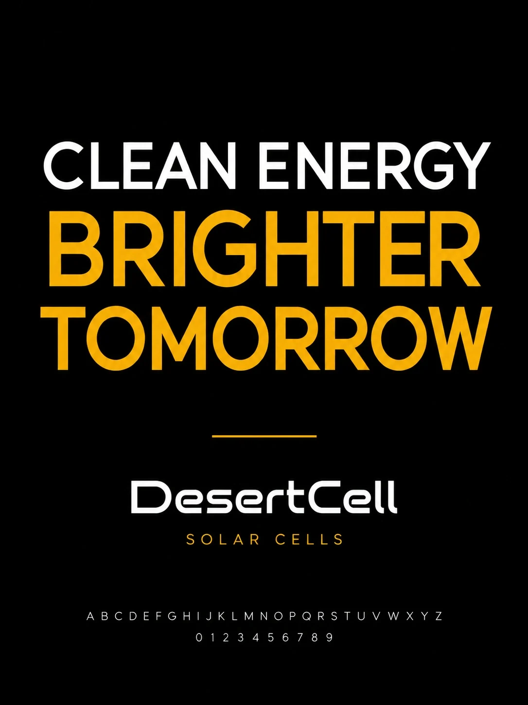 Clean Energy Brighter Tomorrow typography specimen.