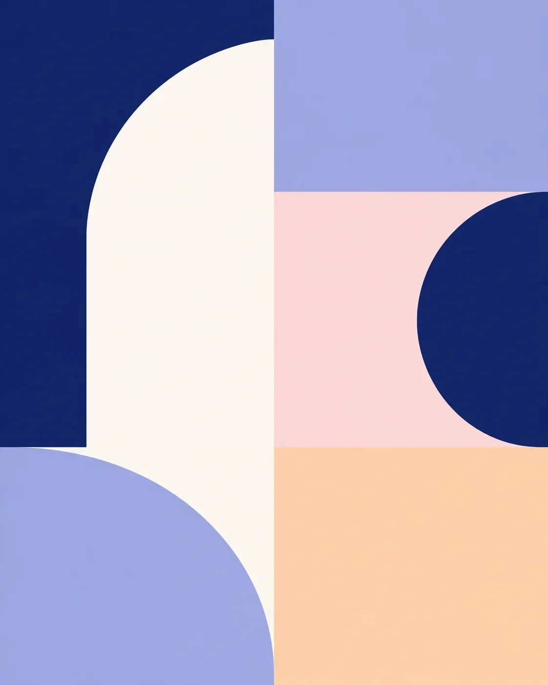 ORVEN navy, lavender, blush and peach palette