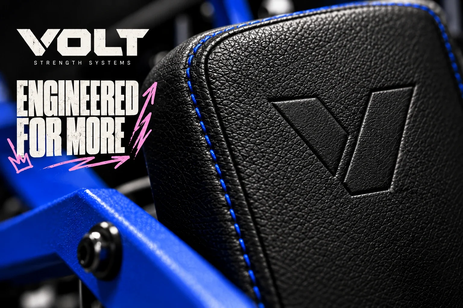 Embossed Volt symbol on a black equipment pad