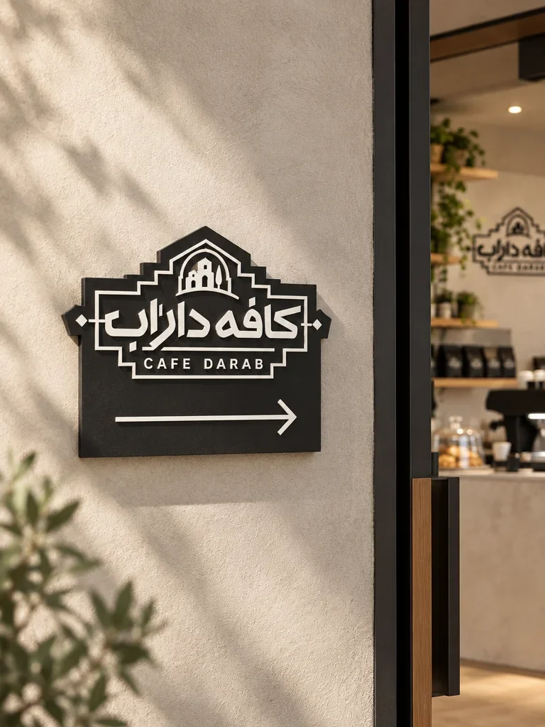 Café Darab Persian and Latin identity across café signage and packaging