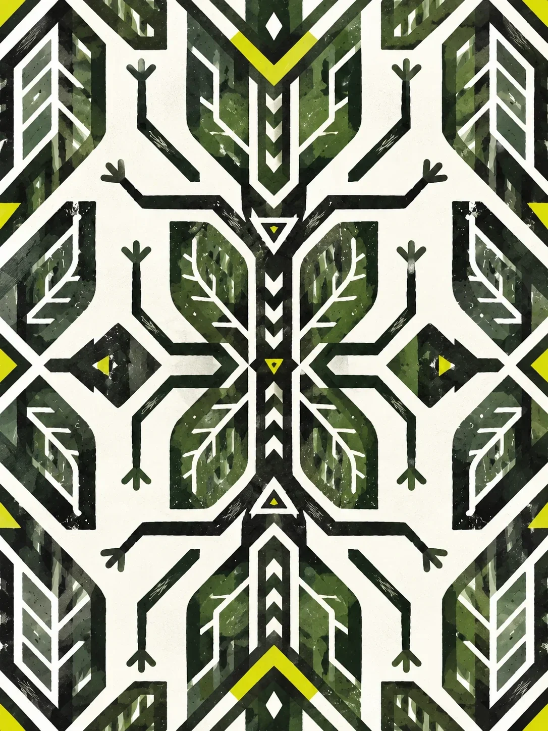 Repeating botanical and chevron pattern for VEKTO