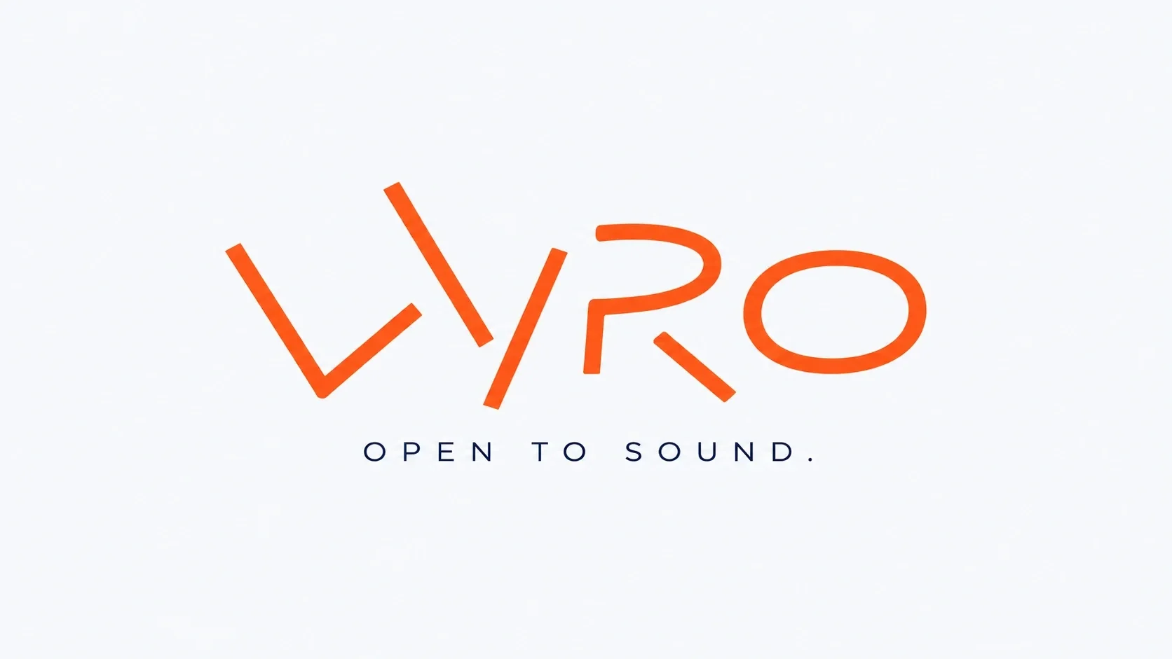 Orange Vyro wordmark and Open to Sound tagline on white