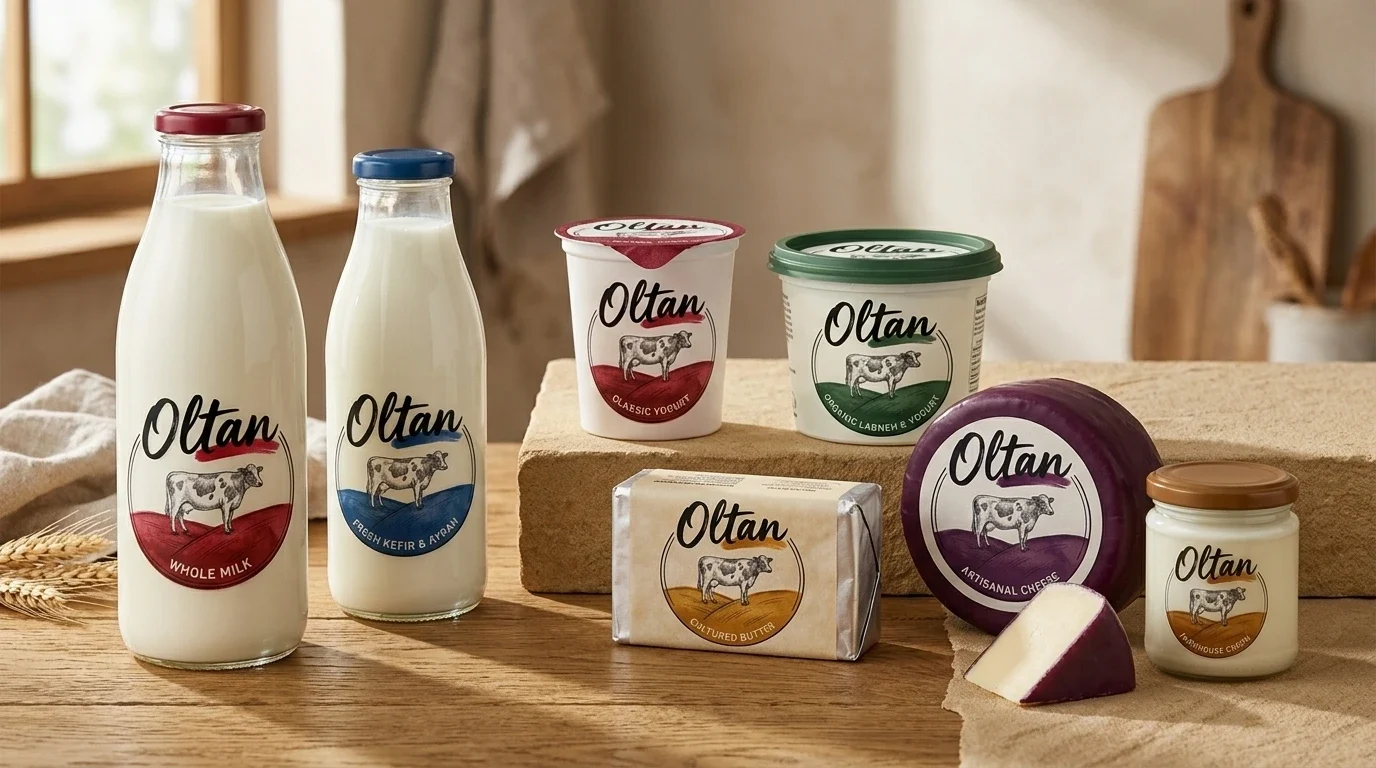 Oltan Dairy — a farm-led identity for the dairy shelf