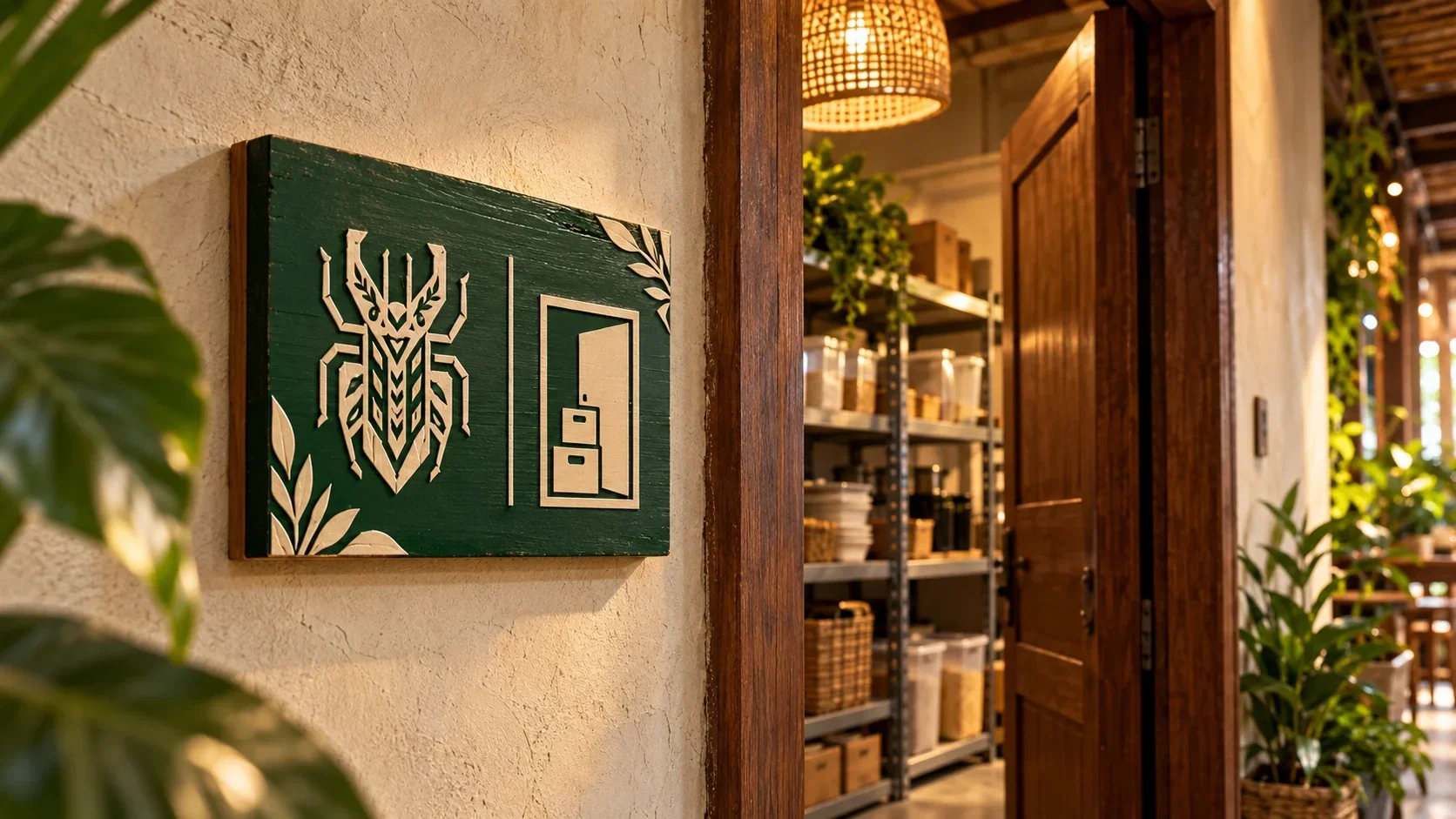 VEKTO beetle logo on exterior signage