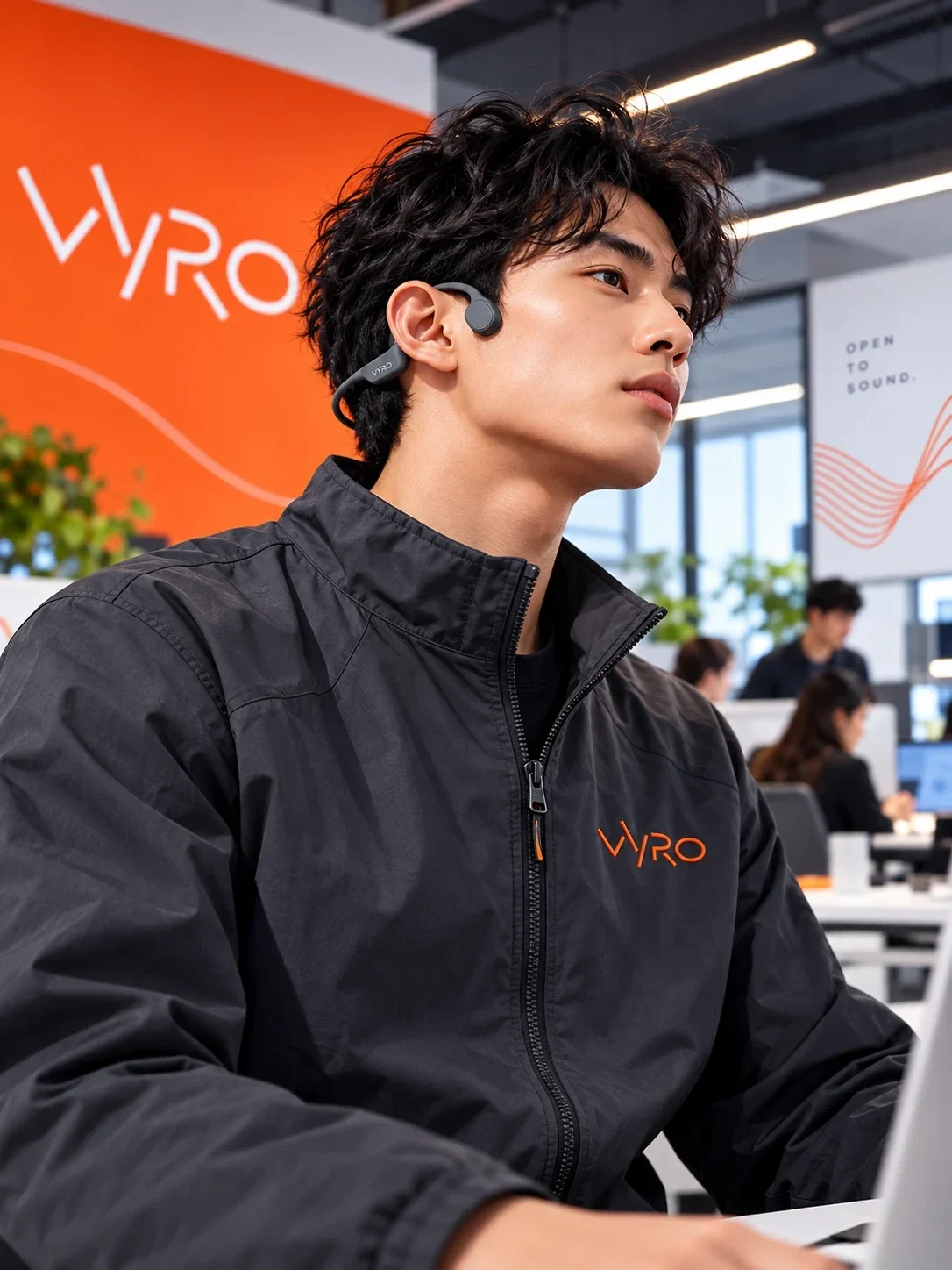 Vyro staff jacket with small orange logo