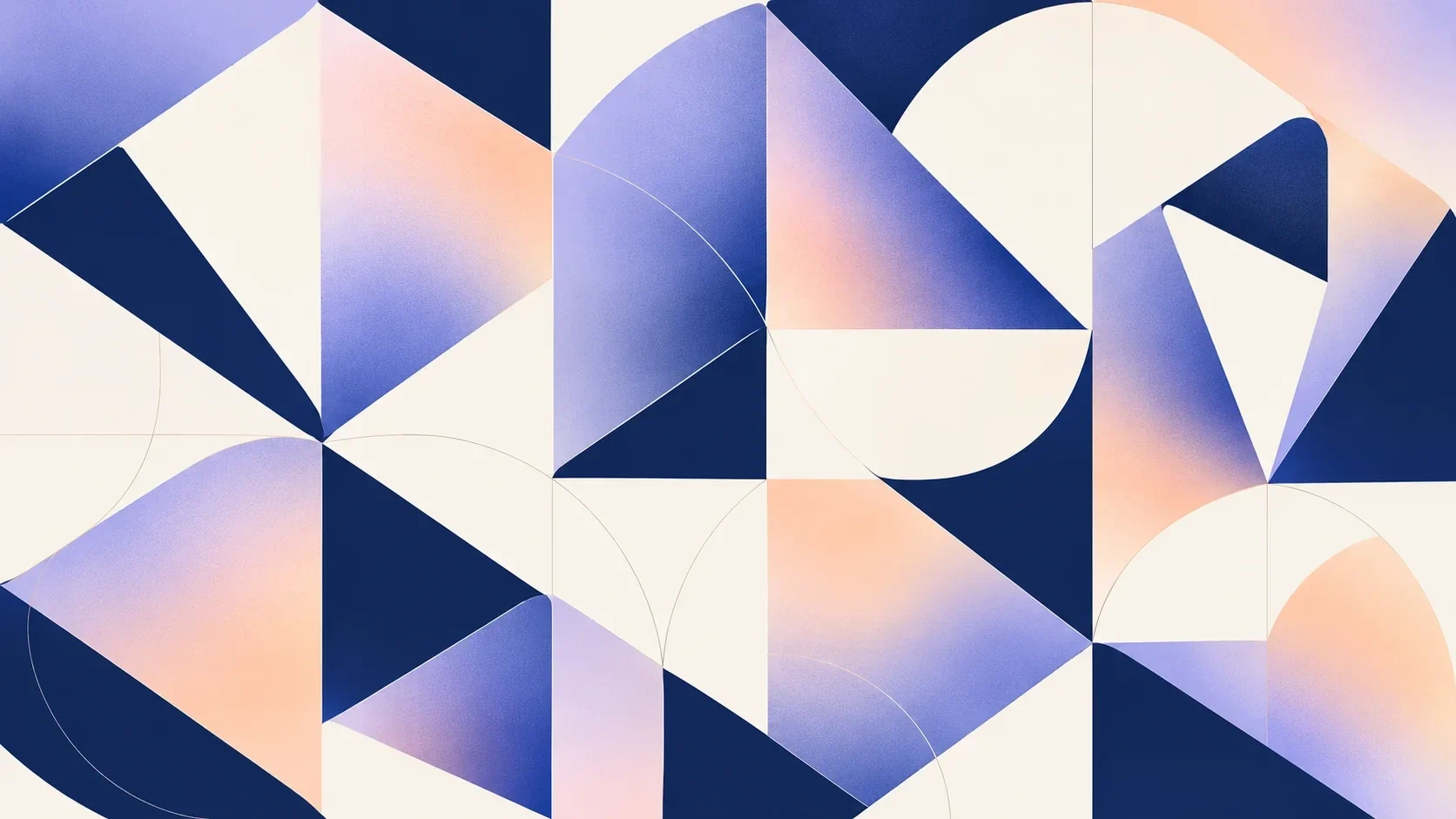 Geometric ORVEN pattern in blue and pastel gradients