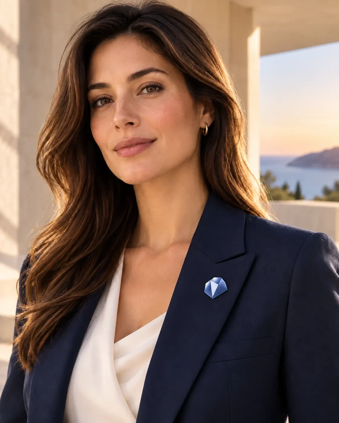 ORVEN emblem pin on a navy jacket