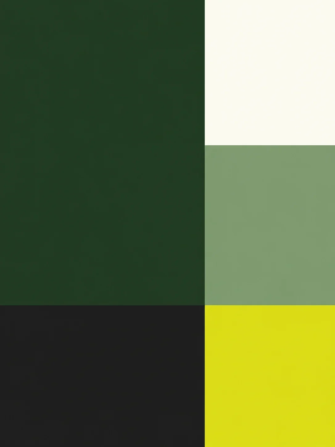 VEKTO forest green, sage, charcoal and ivory palette