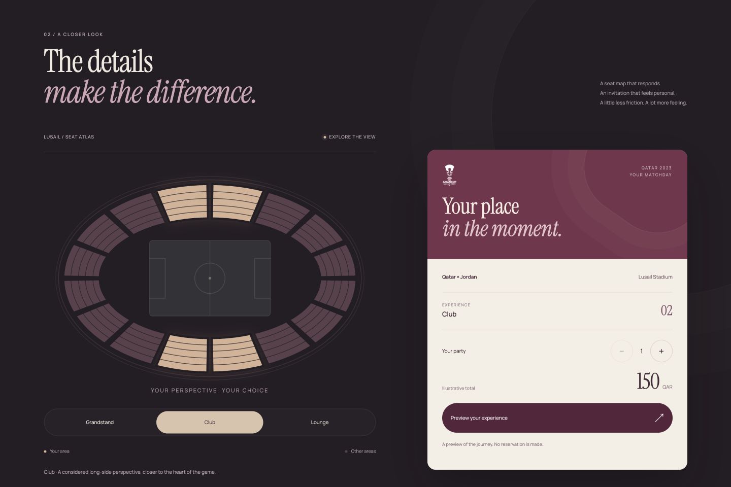 AFC Qatar · Seat atlas and personal invitation